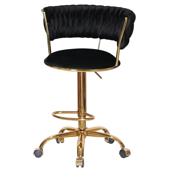 Барний стілець Onder Mebli Ava BAR GD-OFFICE Чорний UC-904 Оксамит-1