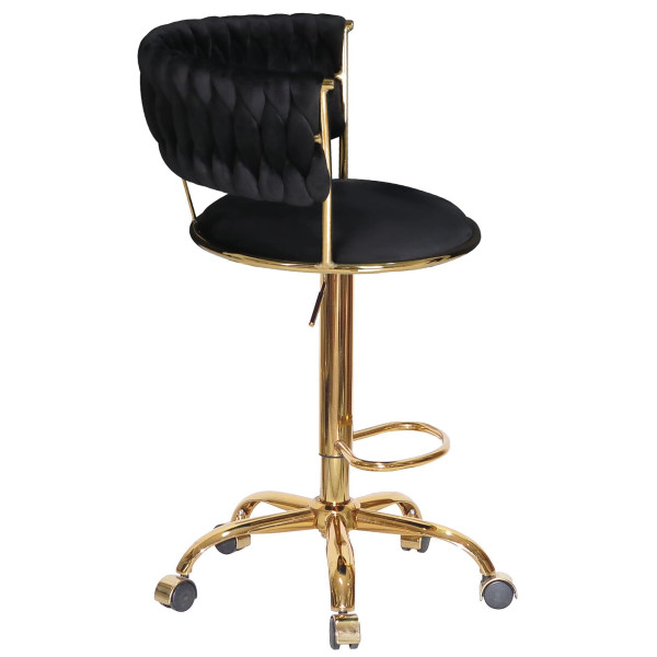 Барний стілець Onder Mebli Ava BAR GD-OFFICE Чорний UC-904 Оксамит-2