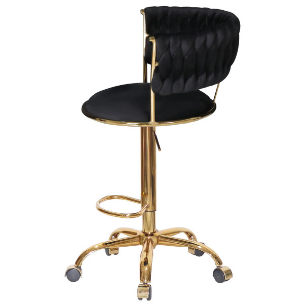 Барний стілець Onder Mebli Ava BAR GD-OFFICE Чорний UC-904 Оксамит-3