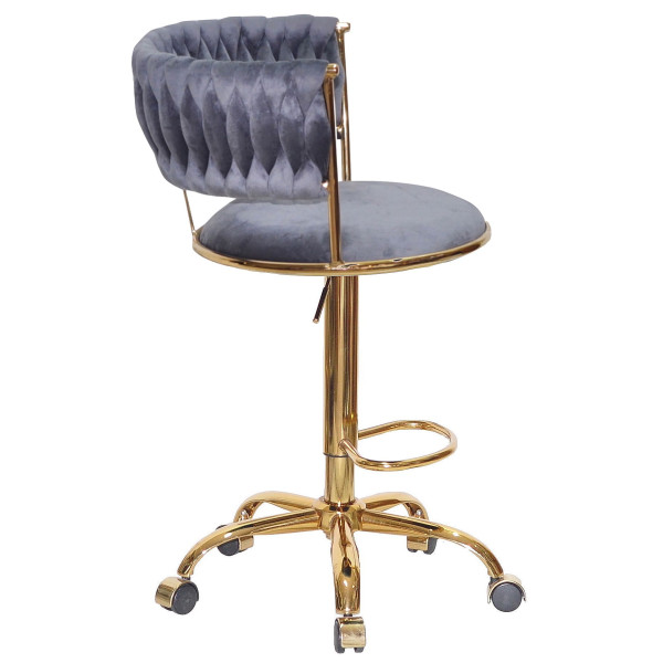 Барний стілець Onder Mebli Ava BAR GD-OFFICE Сірий UC-901 Оксамит-2