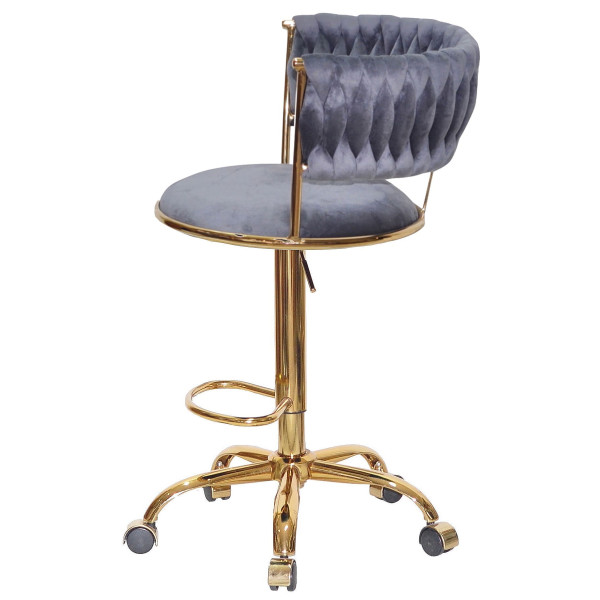 Барний стілець Onder Mebli Ava BAR GD-OFFICE Сірий UC-901 Оксамит-3