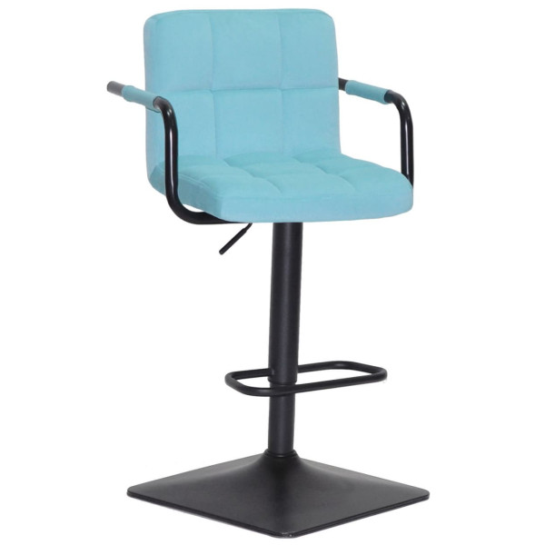 Барний стілець Onder Mebli Arno-Arm BAR 4-BK-BASE Блакитний B-1019 Оксамит-0