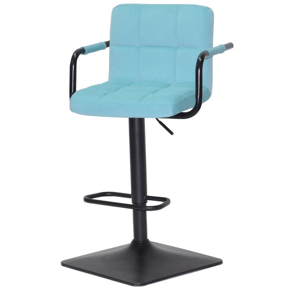 Барний стілець Onder Mebli Arno-Arm BAR 4-BK-BASE Блакитний B-1019 Оксамит-1