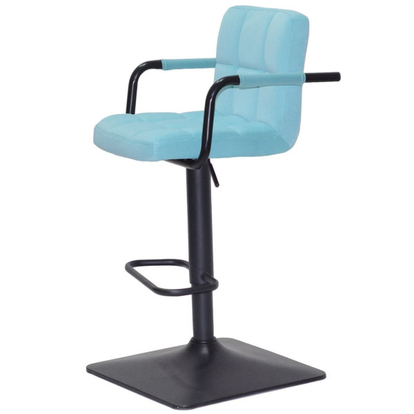 Барний стілець Onder Mebli Arno-Arm BAR 4-BK-BASE Блакитний B-1019 Оксамит-3