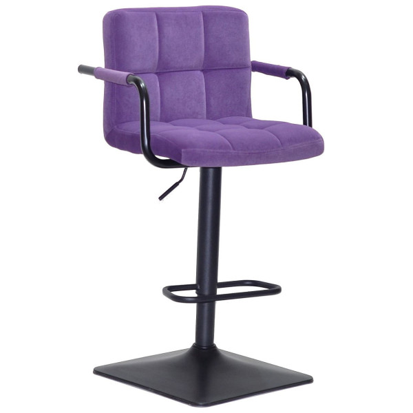 Барний стілець Onder Mebli Arno-Arm BAR 4-BK-BASE Пурпуровий B-1013 Оксамит-0