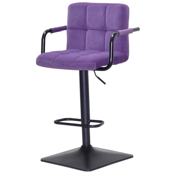 Барний стілець Onder Mebli Arno-Arm BAR 4-BK-BASE Пурпуровий B-1013 Оксамит-1