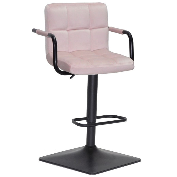 Барний стілець Onder Mebli Arno-Arm BAR 4-BK-BASE Рожевий B-1021 Оксамит-0