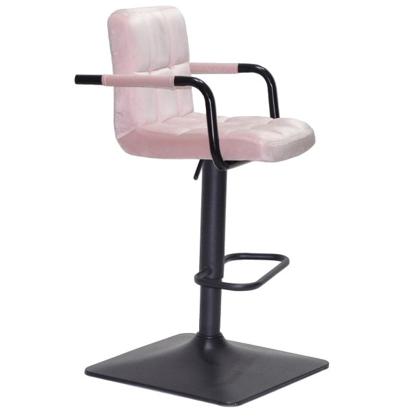 Барний стілець Onder Mebli Arno-Arm BAR 4-BK-BASE Рожевий B-1021 Оксамит-2