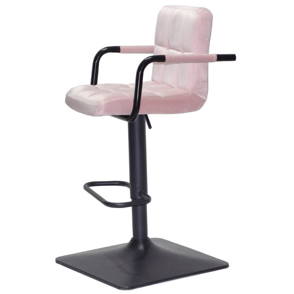 Барний стілець Onder Mebli Arno-Arm BAR 4-BK-BASE Рожевий B-1021 Оксамит-3