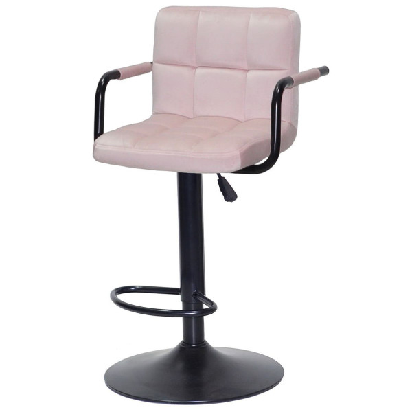 Барний стілець Onder Mebli Arno-Arm BAR 4-BK-BASE Рожевий B-1021 Оксамит-1