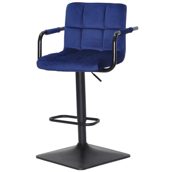 Барный стул Onder Mebli Arno-Arm BAR 4-BK-BASE Синий B-1026 Бархат-1