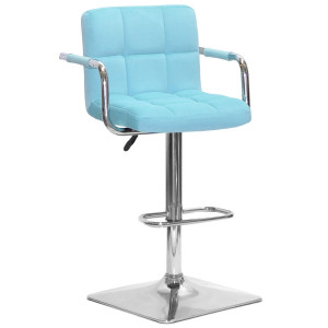 Барний стілець Onder Mebli Arno-Arm BAR 4-CH-BASE Блакитний B-1019 Оксамит