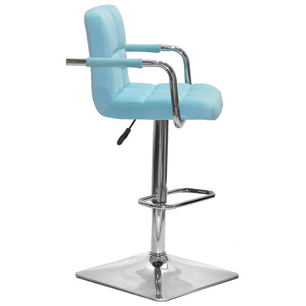 Барний стілець Onder Mebli Arno-Arm BAR 4-CH-BASE Блакитний B-1019 Оксамит-2