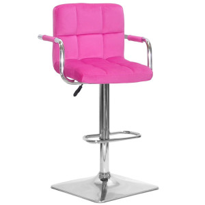 Барний стілець Onder Mebli Arno-Arm BAR 4-CH-BASE Малина B-1023 Оксамит