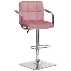Барний стілець Onder Mebli Arno-Arm BAR 4-CH-BASE Пильна Троянда B-1030 Оксамит