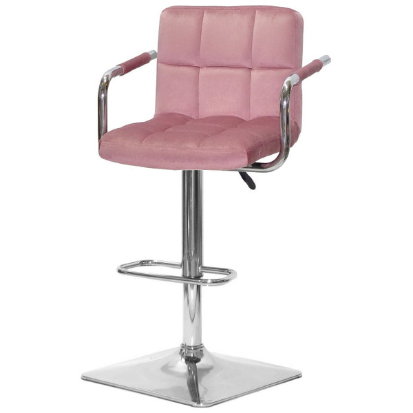 Барний стілець Onder Mebli Arno-Arm BAR 4-CH-BASE Пильна Троянда B-1030 Оксамит-1