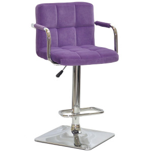 Барний стілець Onder Mebli Arno-Arm BAR 4-CH-BASE Пурпуровий B-1013 Оксамит