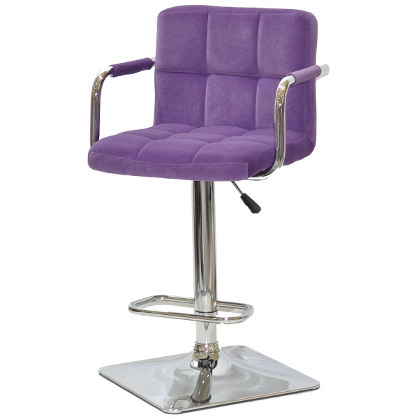 Барний стілець Onder Mebli Arno-Arm BAR 4-CH-BASE Пурпуровий B-1013 Оксамит-1