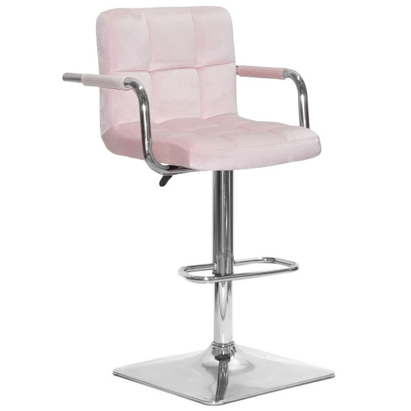 Барный стул Onder Mebli Arno-Arm BAR 4-CH-BASE Розовый B-1021 Бархат-0