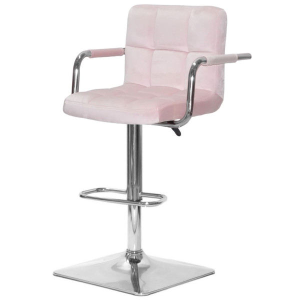 Барный стул Onder Mebli Arno-Arm BAR 4-CH-BASE Розовый B-1021 Бархат-1