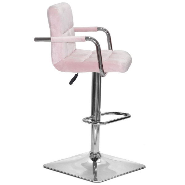 Барный стул Onder Mebli Arno-Arm BAR 4-CH-BASE Розовый B-1021 Бархат-2