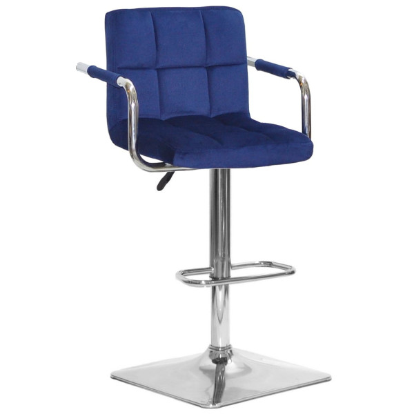 Барний стілець Onder Mebli Arno-Arm BAR 4-CH-BASE Синій B-1026 Оксамит-0