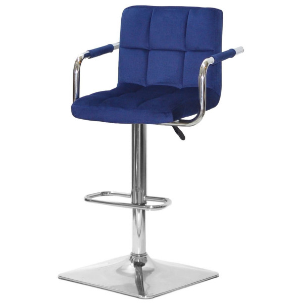 Барний стілець Onder Mebli Arno-Arm BAR 4-CH-BASE Синій B-1026 Оксамит-1