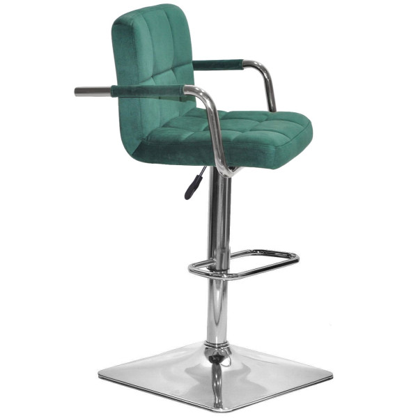 Барный стул Onder Mebli Arno-Arm BAR 4-CH-BASE Зеленый B-1036 Бархат-2