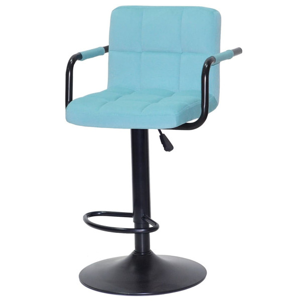 Барний стілець Onder Mebli Arno-Arm BAR BK-BASE Блакитний B-1019 Оксамит-1