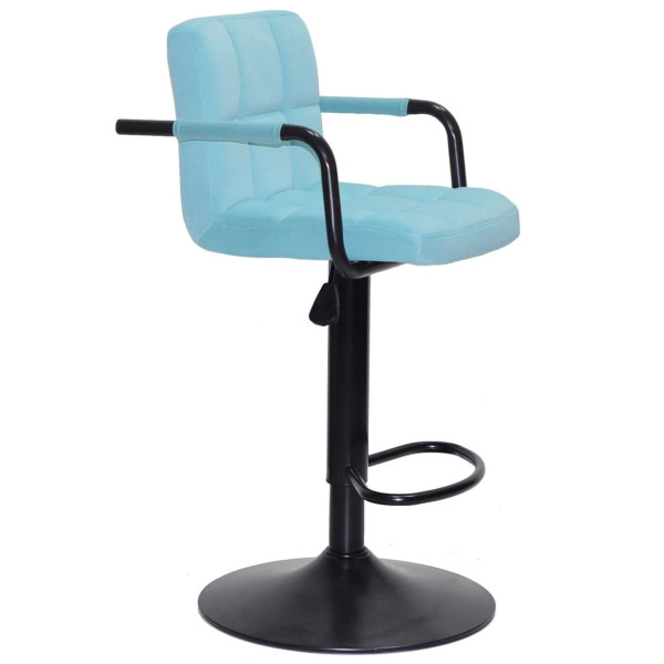 Барний стілець Onder Mebli Arno-Arm BAR BK-BASE Блакитний B-1019 Оксамит-2