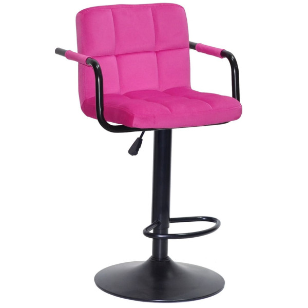 Барный стул Onder Mebli Arno-Arm BAR BK-BASE Малина B-1023 Бархат-0