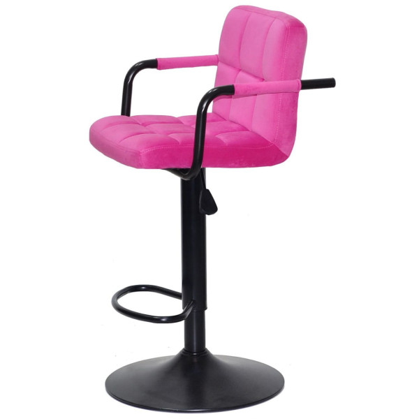Барный стул Onder Mebli Arno-Arm BAR BK-BASE Малина B-1023 Бархат-3