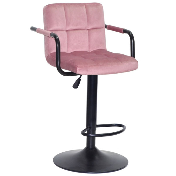 Барный стул Onder Mebli Arno-Arm BAR BK-BASE Пыльная Роза B-1030 Бархат-0