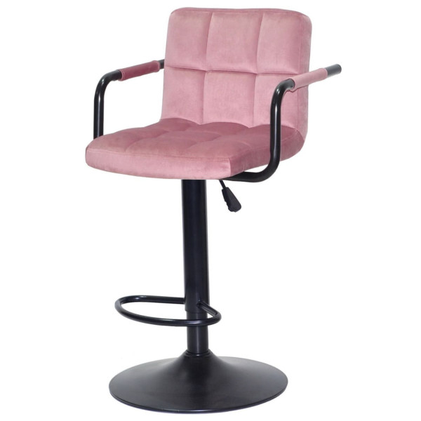 Барный стул Onder Mebli Arno-Arm BAR BK-BASE Пыльная Роза B-1030 Бархат-1