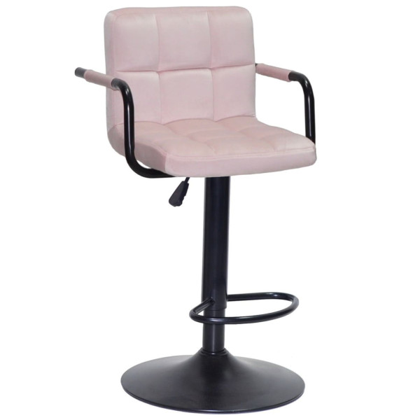 Барный стул Onder Mebli Arno-Arm BAR BK-BASE Розовый B-1021 Бархат-0