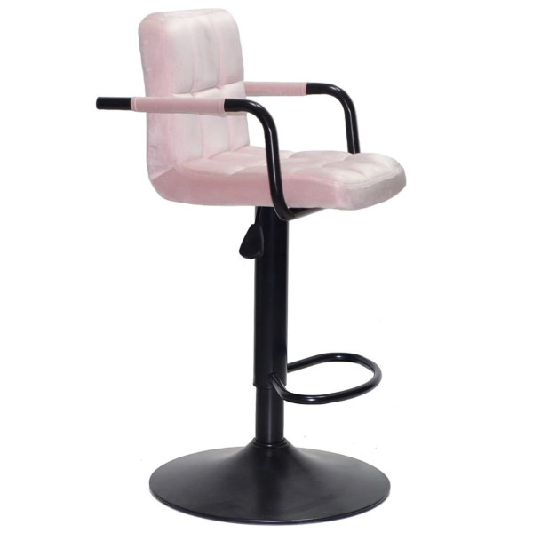 Барный стул Onder Mebli Arno-Arm BAR BK-BASE Розовый B-1021 Бархат-2