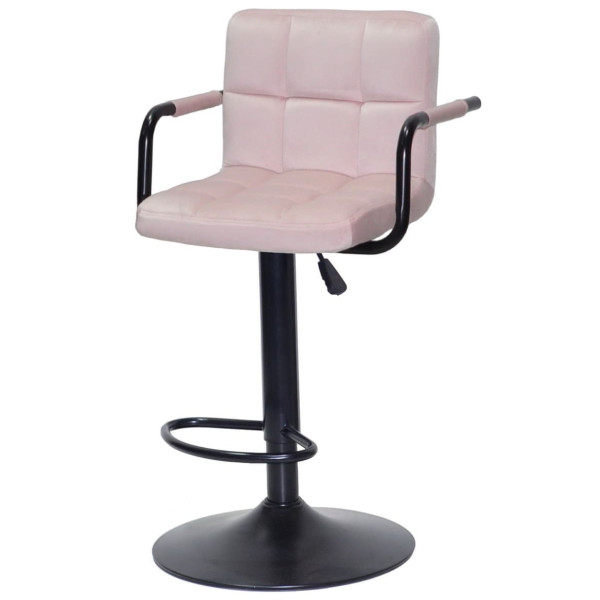 Барный стул Onder Mebli Arno-Arm BAR BK-BASE Розовый B-1021 Бархат-1