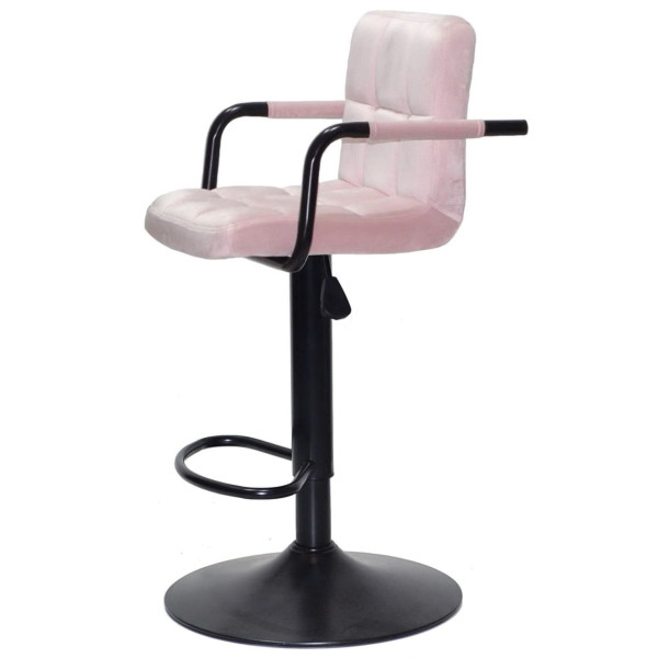 Барный стул Onder Mebli Arno-Arm BAR BK-BASE Розовый B-1021 Бархат-3