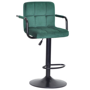 Барный стул Onder Mebli Arno-Arm BAR BK-BASE Зеленый B-1036 Бархат