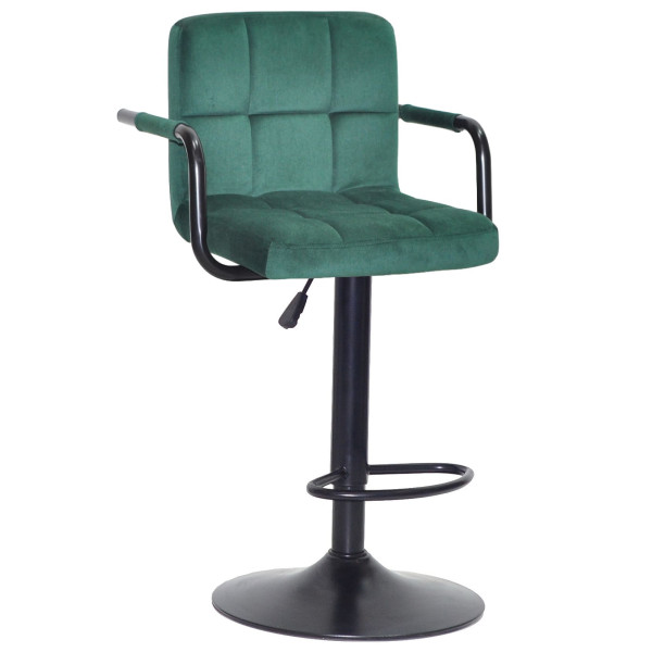 Барный стул Onder Mebli Arno-Arm BAR BK-BASE Зеленый B-1036 Бархат-0