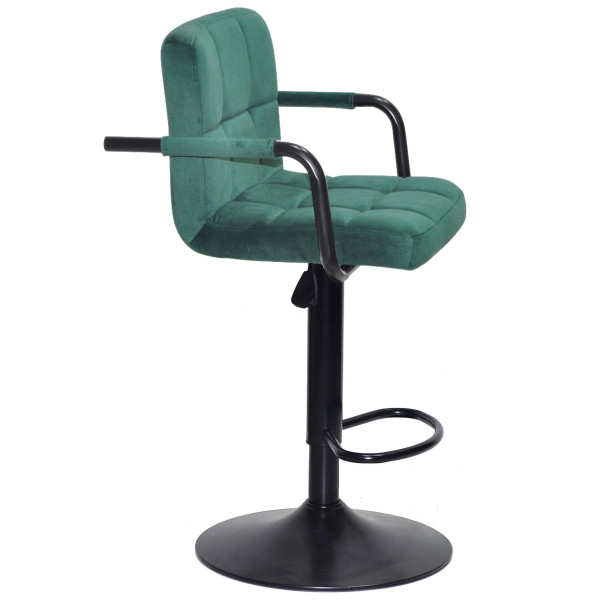 Барный стул Onder Mebli Arno-Arm BAR BK-BASE Зеленый B-1036 Бархат-2