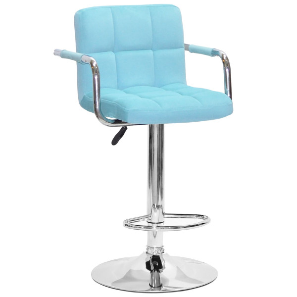 Барний стілець Onder Mebli Arno-Arm BAR CH-BASE Блакитний B-1019 Оксамит-0
