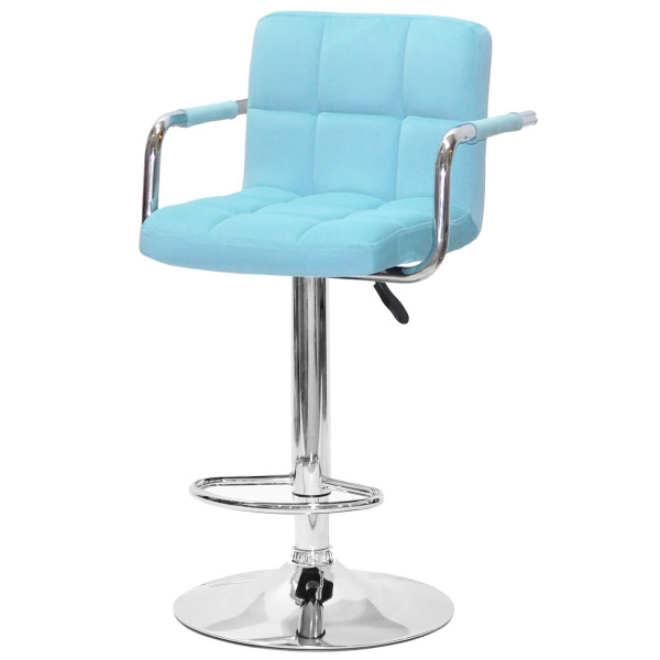 Барний стілець Onder Mebli Arno-Arm BAR CH-BASE Блакитний B-1019 Оксамит-1