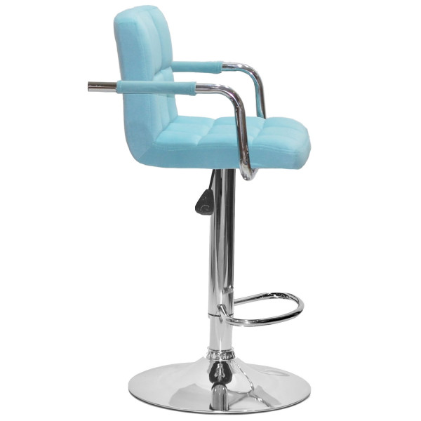 Барний стілець Onder Mebli Arno-Arm BAR CH-BASE Блакитний B-1019 Оксамит-2