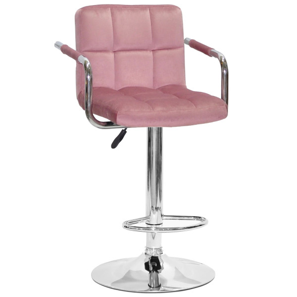 Барный стул Onder Mebli Arno-Arm BAR CH-BASE Пыльная Роза B-1030 Бархат-0