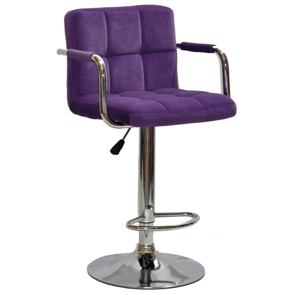 Барний стілець Onder Mebli Arno-Arm BAR CH-BASE Пурпуровий B-1013 Оксамит-0