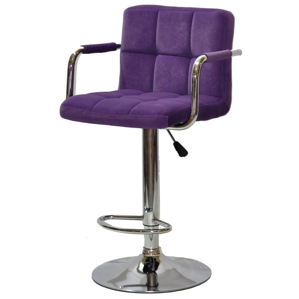 Барний стілець Onder Mebli Arno-Arm BAR CH-BASE Пурпуровий B-1013 Оксамит-1