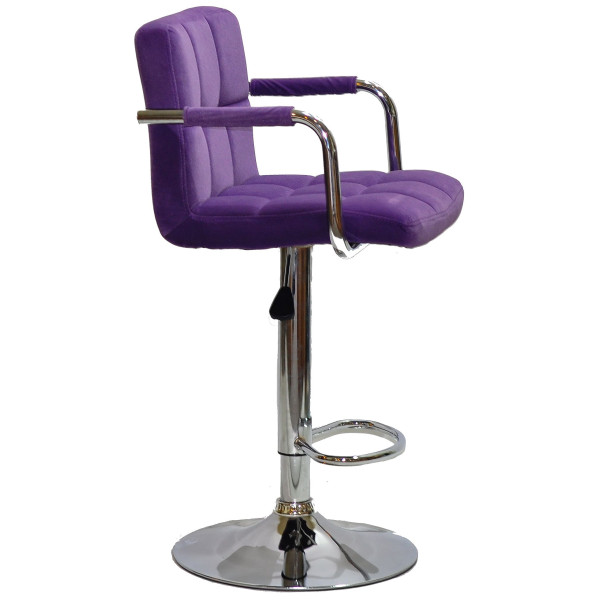 Барний стілець Onder Mebli Arno-Arm BAR CH-BASE Пурпуровий B-1013 Оксамит-2