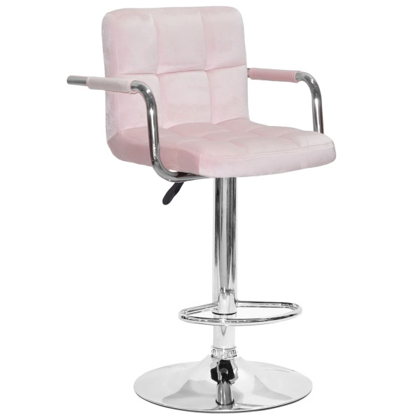 Барный стул Onder Mebli Arno-Arm BAR CH-BASE Розовый B-1021 Бархат-0