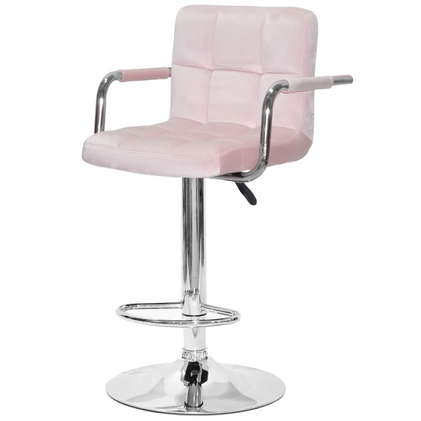 Барный стул Onder Mebli Arno-Arm BAR CH-BASE Розовый B-1021 Бархат-1